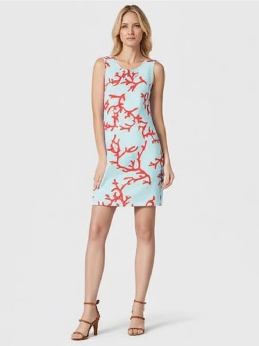 NWT J. McLaughlin Sophia Aqua Coral Sheath Dress Medium